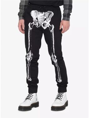 Hot topic Twill xray skeleton jogger pants